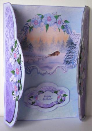 Gatefold Kit - Winter/christmas Scene with Decoupage by Margaret McCartney
