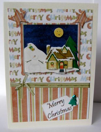 Night Before Christmas Decoupage Card Front by Margaret McCartney
