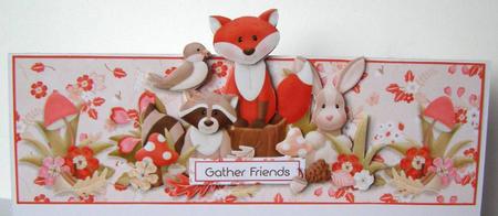 Woodland Friends Over the Top Large Card by Margaret McCartney