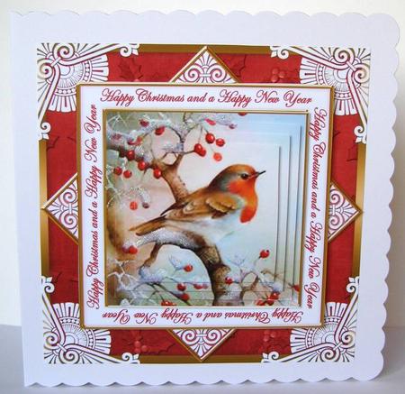 Red Robin Happy Christmas Hny Diamond Megacoupage Cf Kit by Margaret McCartney