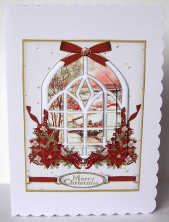 Christmas Snowy Scene Through the Window 5 Languages Pyramid by Margaret McCartney