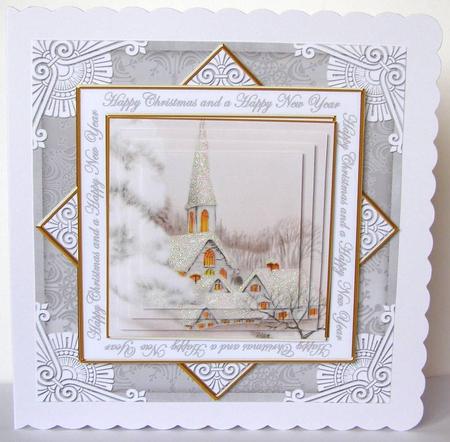 Ice Church Happy Christmas Hny Diamond Megacoupage Cf Kit by Margaret McCartney