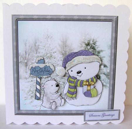 Which Way to the North Pole Card and Decoupage by Margaret McCartney