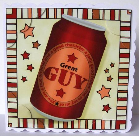 8 x 8 Fab Feller Beer Can Scalloped Corner Topper by Margaret McCartney