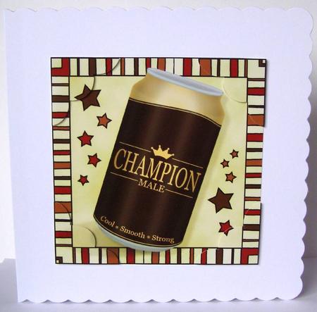 8 x 8 Fab Feller Beer Can Scalloped Corner Topper by Margaret McCartney