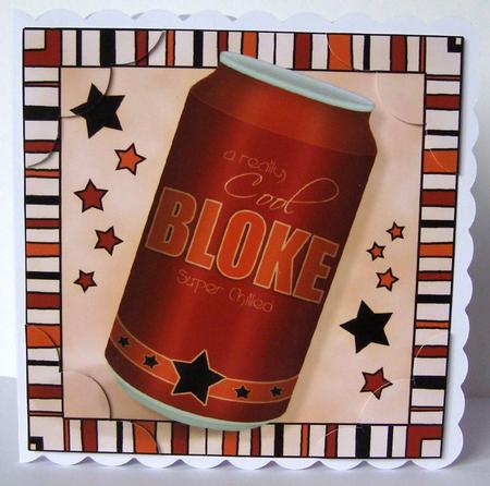 8 x 8 Fab Feller Beer Can Scalloped Corner Topper by Margaret McCartney