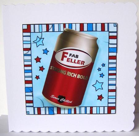 8 x 8 Fab Feller Beer Can Scalloped Corner Topper by Margaret McCartney