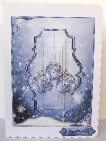 Beautiful Blue Baubles Pyramid Layer Topper by Margaret McCartney