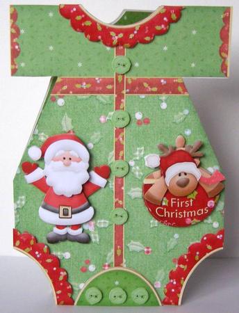 Christmas Romper Suit Shaped Card Mini Kit by Margaret McCartney