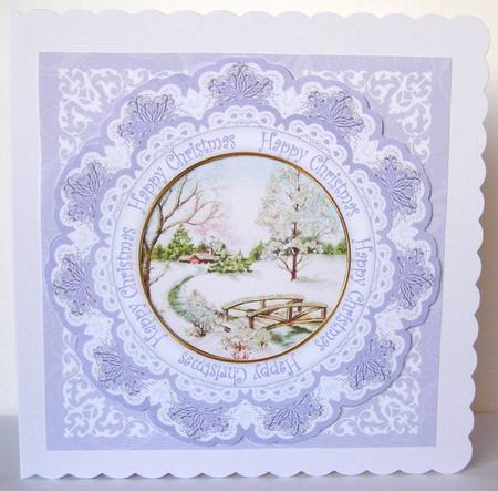 Blue Sscene Happy Christmas 8in Doily Shaker Cf Mini Kit by Margaret McCartney