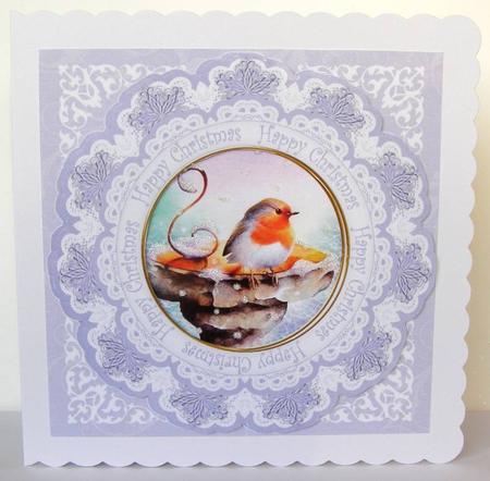 Blue Robin Happy Christmas 8in Doily Shaker Cf Mini Kit by Margaret McCartney