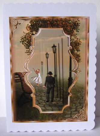The Rendezvous Card Front with Pyramid Layers by Margaret McCartney
