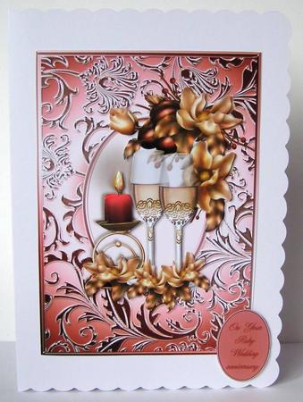 Ruby Wedding Anniversary Card Front by Margaret McCartney