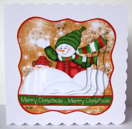 Snowball Fun Bracket Pyramid Topper with Blank Sentiment by Margaret McCartney