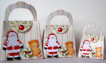 Christmas Handbags Gift-box Decoration - Santa Surprise by Margaret McCartney
