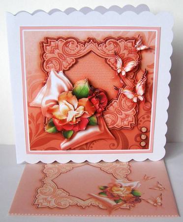 Autumn Roses and Butterflies 5in x 5in Decoupage Kit by Margaret McCartney