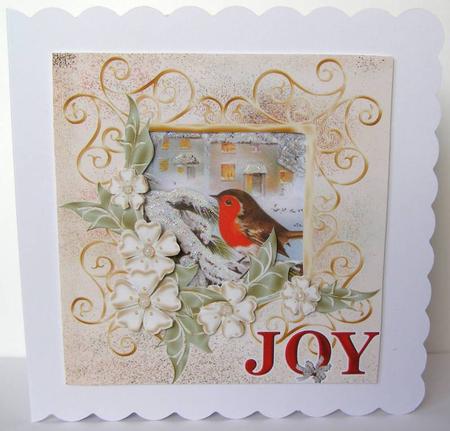 Cream Red Robin Christmas by Margaret McCartney