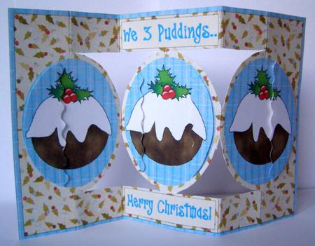 We 3 Puddings - Tri Shutter with Oval Wavy Side Stackers by Margaret McCartney