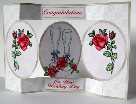 Champagne & Roses in Pink - Tri Shutter & Oval Wavy Stacker by Margaret McCartney