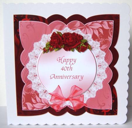 8x8 Ruby Wedding Anniversary Card Kit by Margaret McCartney