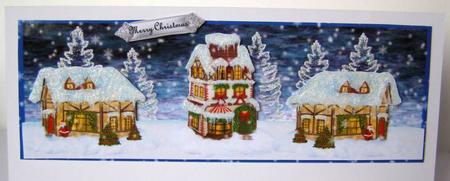 Large Dl Card Christmas Houses by Margaret McCartney