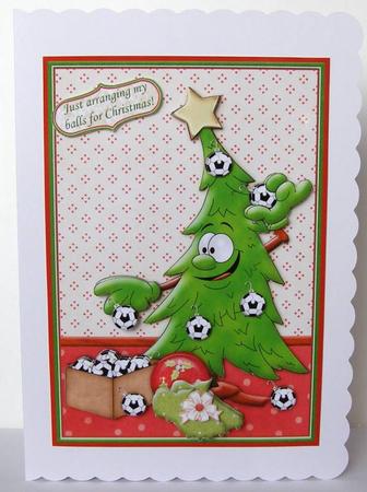 Football Fan's Christmas Tree Card Topper & Decoupage by Margaret McCartney