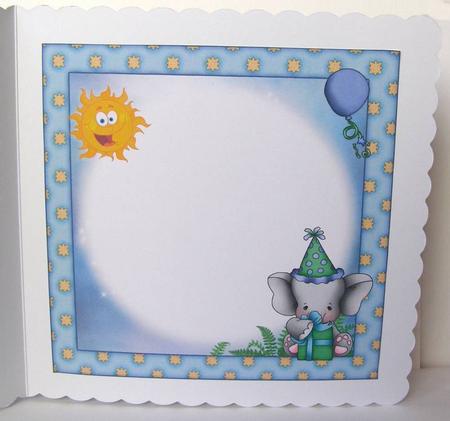 Little Birthday Elephant Blank Insert by Margaret McCartney