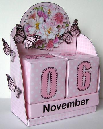 3D Summer Bouquet Perpetual Calendar Desk Set 3D Decoupage by Margaret McCartney