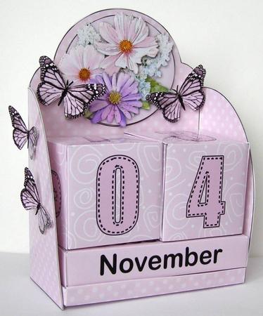 3D Spring Flowers Perpetual Calendar Desk Set 3D Decoupage by Margaret McCartney