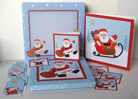 Christmas Santa Cards in a Box Bumper Kit by Margaret McCartney