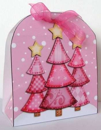 3D Xmas Trees Treat or Favour Box Mini Kit by Margaret McCartney