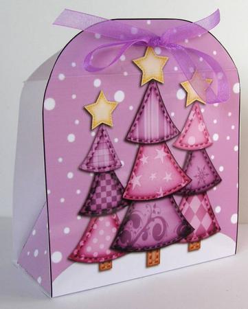 3D Xmas Trees Treat or Favour Box Mini Kit by Margaret McCartney