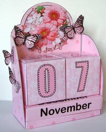 3D Summer Blossoms Perpetual Calendar Desk Set 3D Decoupage by Margaret McCartney