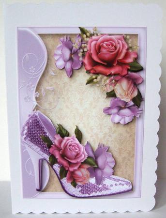 Gorgeous Sequined Shoe & Belle Roses by Margaret McCartney