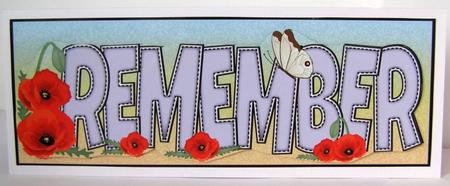 Poppies & Butterfly Remember Large Dl by Margaret McCartney