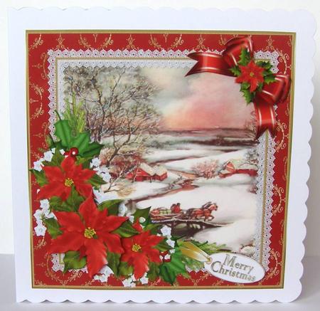 8x8 Vintage Christmas Scene by Margaret McCartney