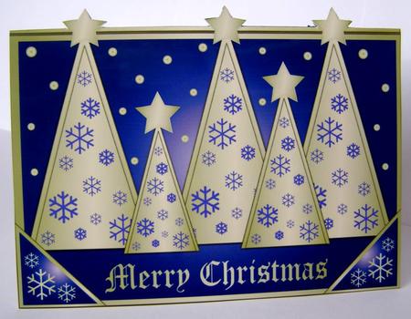 Snowflakes Christmas Trees Over the Edge Purple by Margaret McCartney