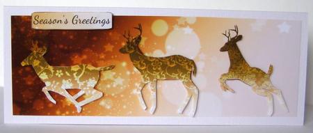 Stylish Reindeer Large Dl Christmas Card by Margaret McCartney