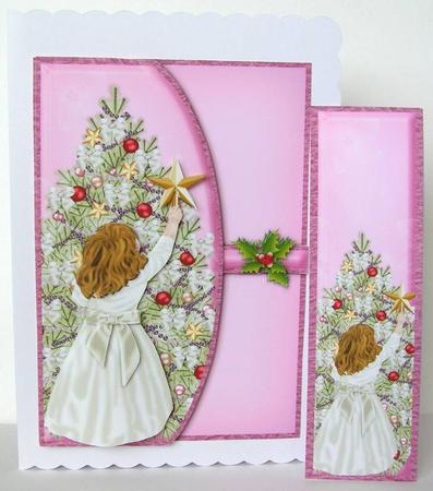 A Little Bit Pink Christmas Envelope Card Mini Kit by Margaret McCartney