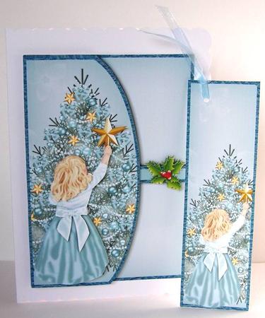 A Little Bit Blue Christmas Envelope Card Mini Kit by Margaret McCartney