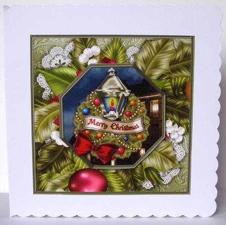 Christmas Lantern and Wreath by Margaret McCartney