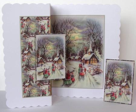 Midnight Christmas Service Fold Back Card with Toppers by Margaret McCartney