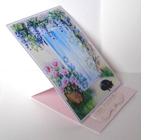 Pink Angel Teddy Easel Card Base 6 Mix N Match by Margaret McCartney