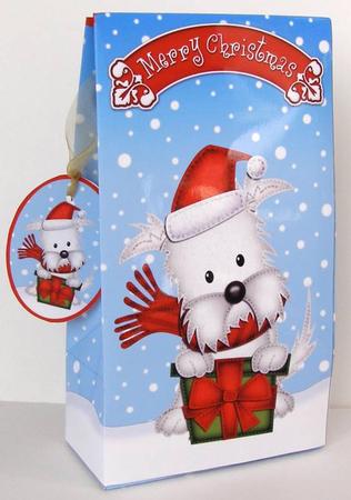 3D Xmas Jock Westie Dog's Present Gift Box Mini Kit by Margaret McCartney