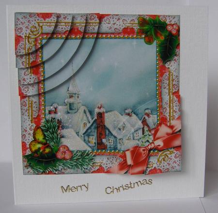 Rooftops Holly 6 Inch Duo Corner Stack Card Front by Margaret McCartney
