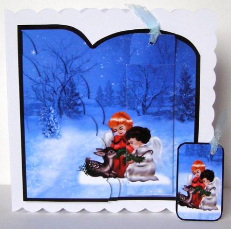 Christmas Angels Bookmark Card by Margaret McCartney