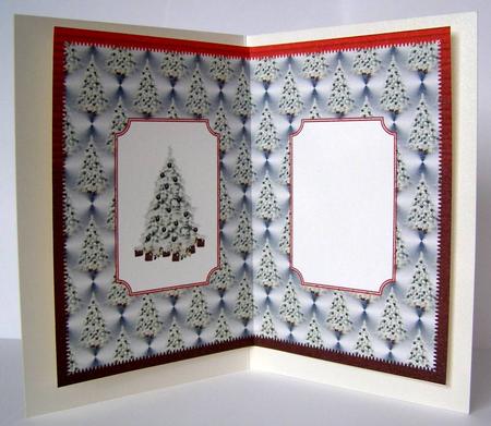 White Xmas Tree Insert with Red Border by Margaret McCartney