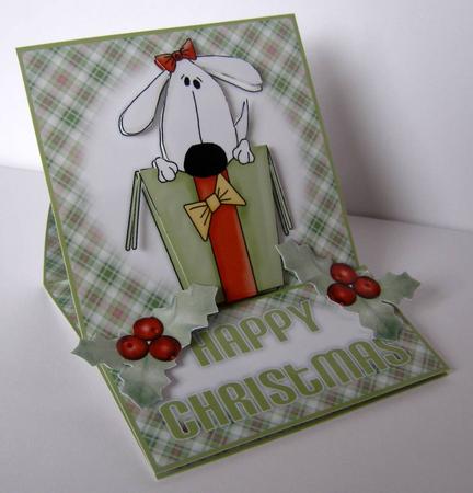 Wrapped Up Doggy 5 Minute Easel Card by Margaret McCartney
