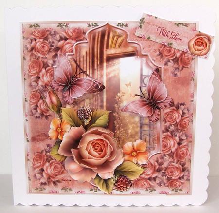 Stunning English Roses Card Front Kit by Margaret McCartney