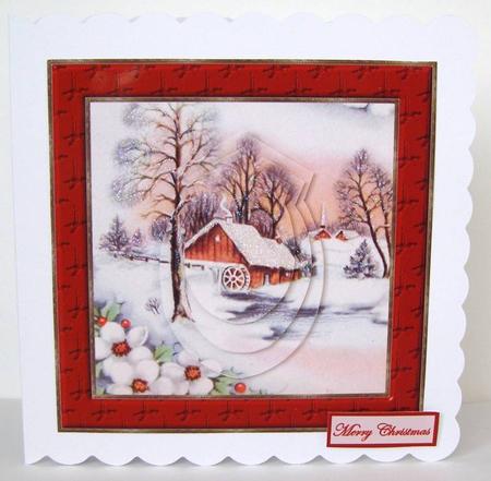 Old Water Mill Card with Shaped Stackers by Margaret McCartney